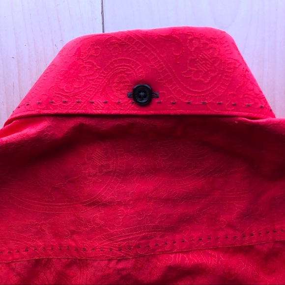 Designer Coral Button down long sleeve shirt - Picture 6 of 6